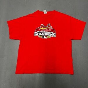 Vintage 2006 St. Louis cardinals World Series champions graphic red tee shirt